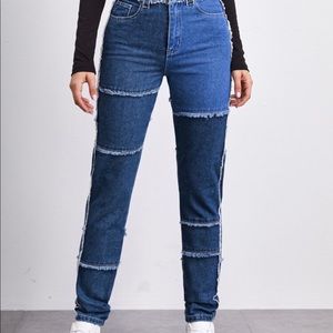 Patch denim jeans